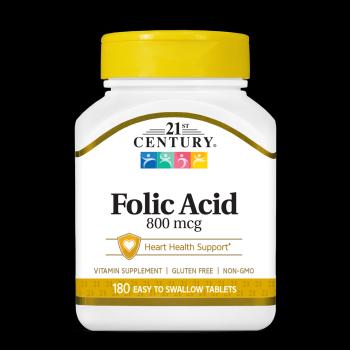 21ST CENTURY 800MCG FOLIC ACID 180S