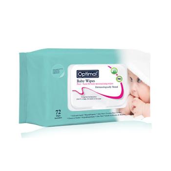 Optimal  Organic Baby Wipes 72s With Plastic Lid